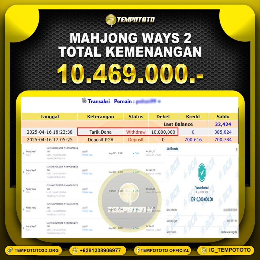 BUKTI JACKPOT TEMPOTOTO SLOT