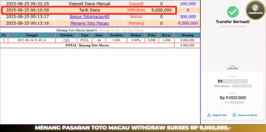 BUKTI JP TEMPOTOTO TOGEL
