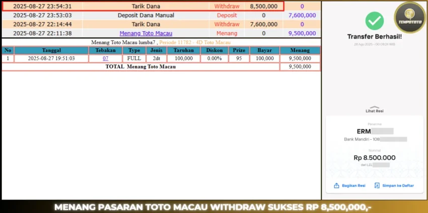 BUKTI JP TEMPOTOTO TOGEL