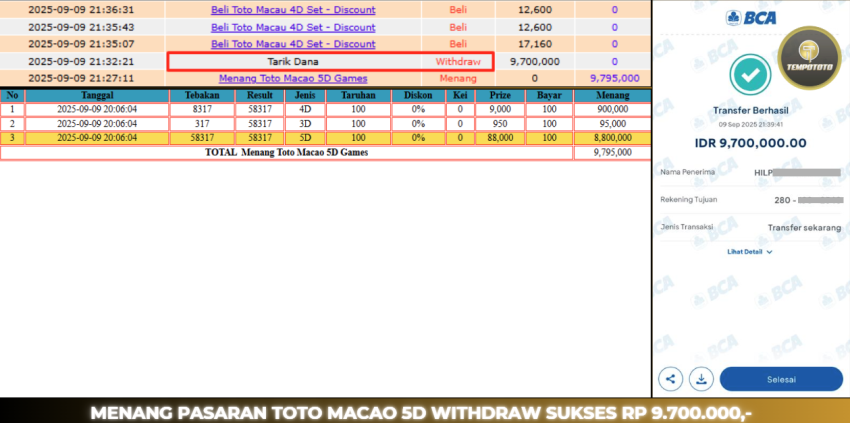 BUKTI JP TEMPOTOTO TOGEL