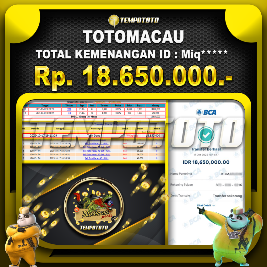 KEMENANGAN TOTOMACAU DIBAYAR TEMPOTOTO