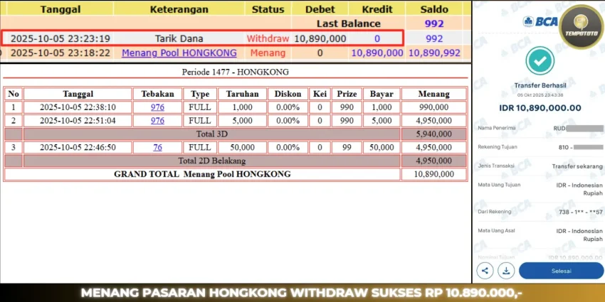 BUKTI JP TEMPOTOTO TOGEL